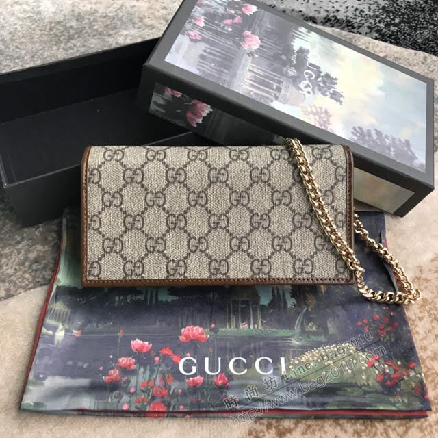 Gucci錢包 古馳2020新春米奇新款 Gucci鏈條錢包 602531 土黃色米奇  gdj1084